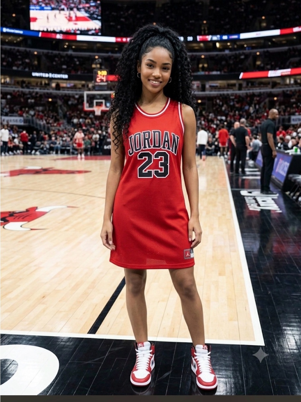 Jordan Red '23' Mesh Basketball Jersey Dress